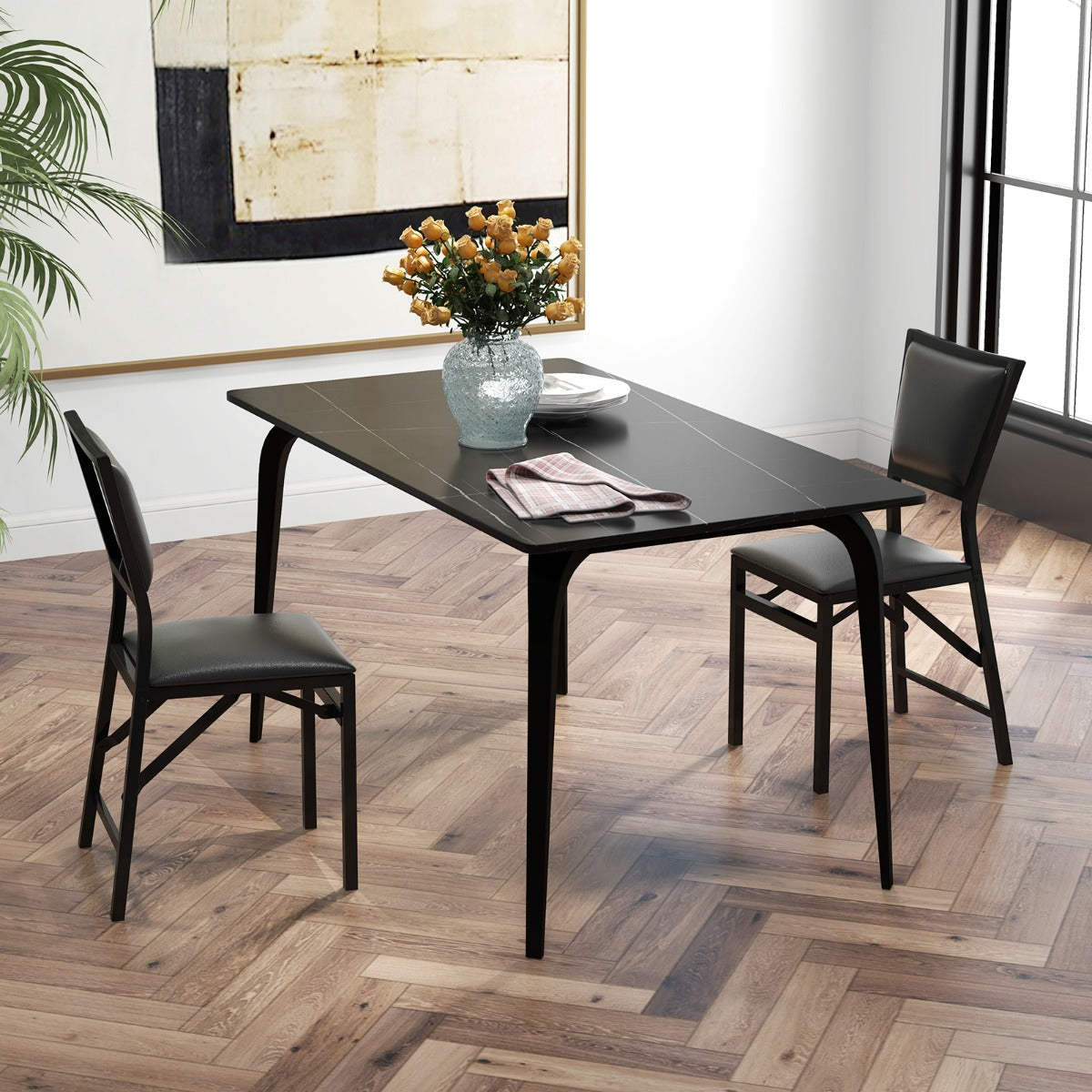 Livsk costway set van 2 metalen klapstoelen counterhoogte pu gestoffeerde bijzetstoelen hoge rugleuning metalen frame voor keuken eetkamer 6