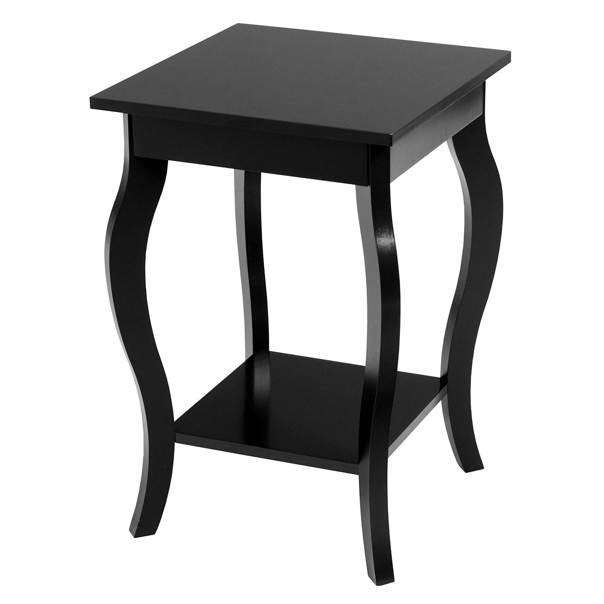 LIVSK Set van 2 Bijzettafels - 2-laags Ontwerp - Robuuste Stabiliteit - Eenvoudig Onderhoud - 40 x 40 x 60 cm - Zwart