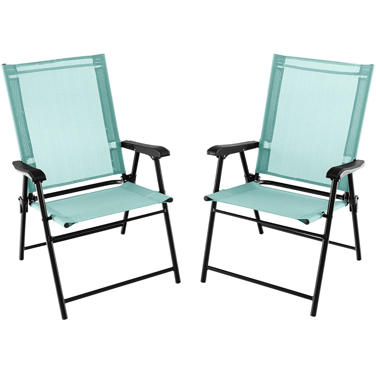 LIVSK Opvouwbare Terrasstoelen - Draagvermogen 150 kg - Ademend & Sneldrogend - Lichtgewicht & Draagbaar - Mintgroen
