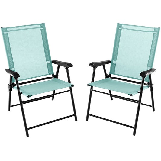 LIVSK Opvouwbare Terrasstoelen - Draagvermogen 150 kg - Ademend & Sneldrogend - Lichtgewicht & Draagbaar - Mintgroen