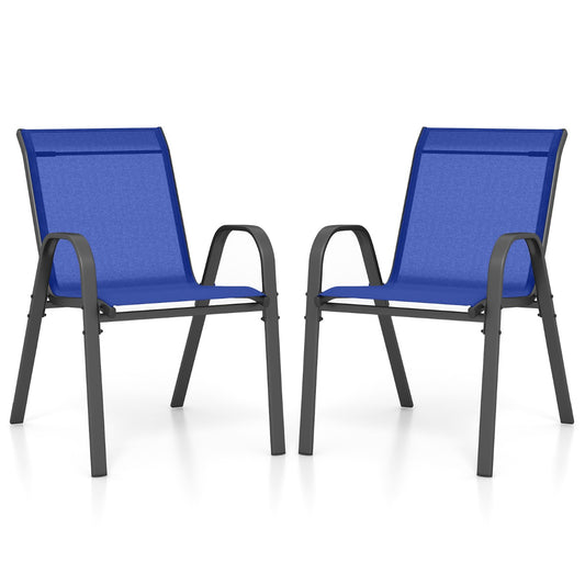 LIVSK Terrasstoelenset - Ergonomische Rugleuning - Voorgevormde Armleuningen - Duurzame Stof - Stapelbaar - Tot 150 kg -