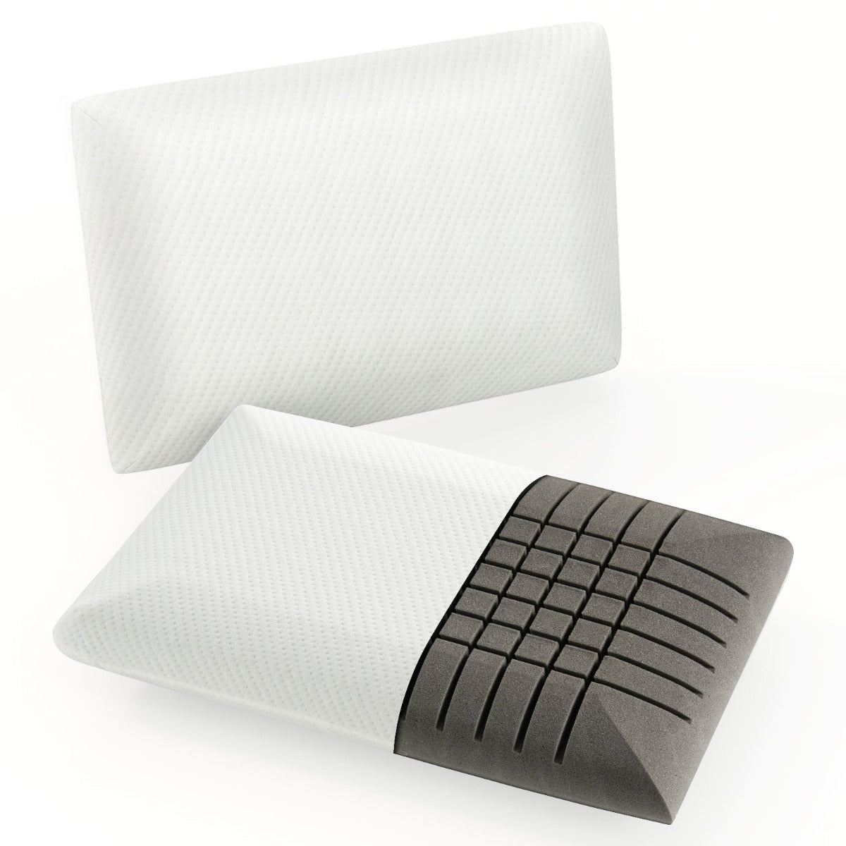 LIVSK 3D-gesneden Traagschuim Hoofdkussen - Actieve Kool voor Optimale Luchtstroom - Afneembare Kussensloop - 60 x 40 x 13 cm -