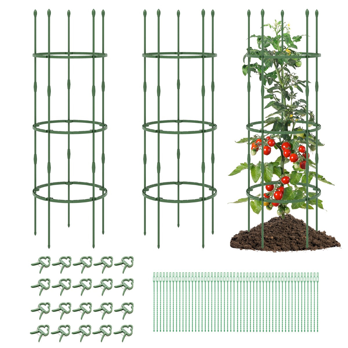 LIVSK Verstelbare Tuinprieeltjes voor Klimplanten - Duurzaam Staal en Plastic - Eenvoudige Installatie - 50 x 154 cm - Groen