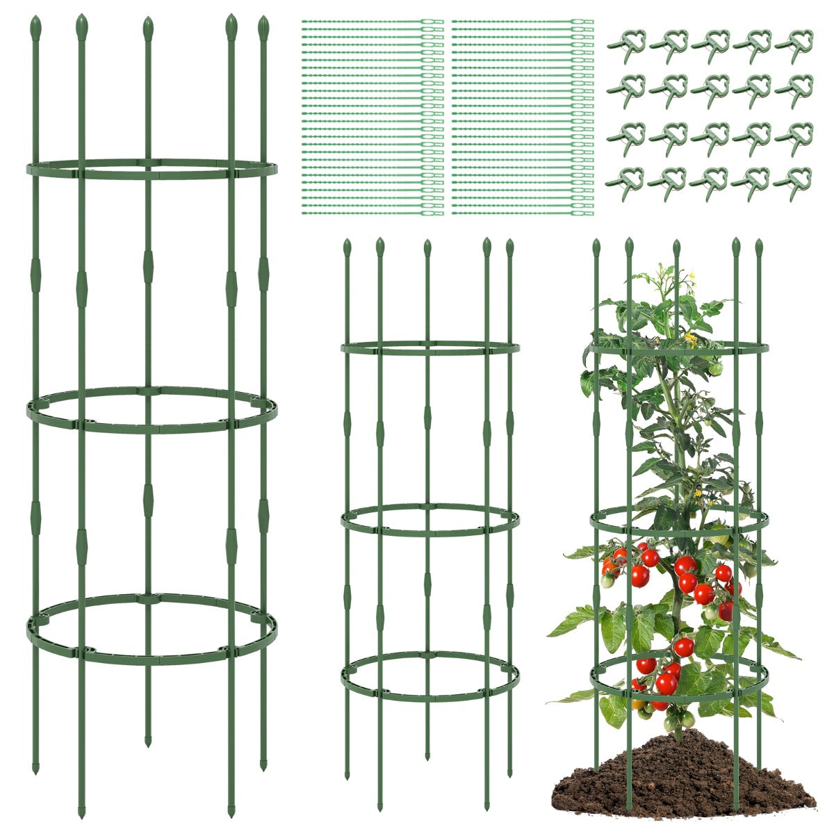 LIVSK Verstelbare Tuinprieeltjes voor Klimplanten - Duurzaam Staal en Plastic - Eenvoudige Installatie - 50 x 154 cm - Groen
