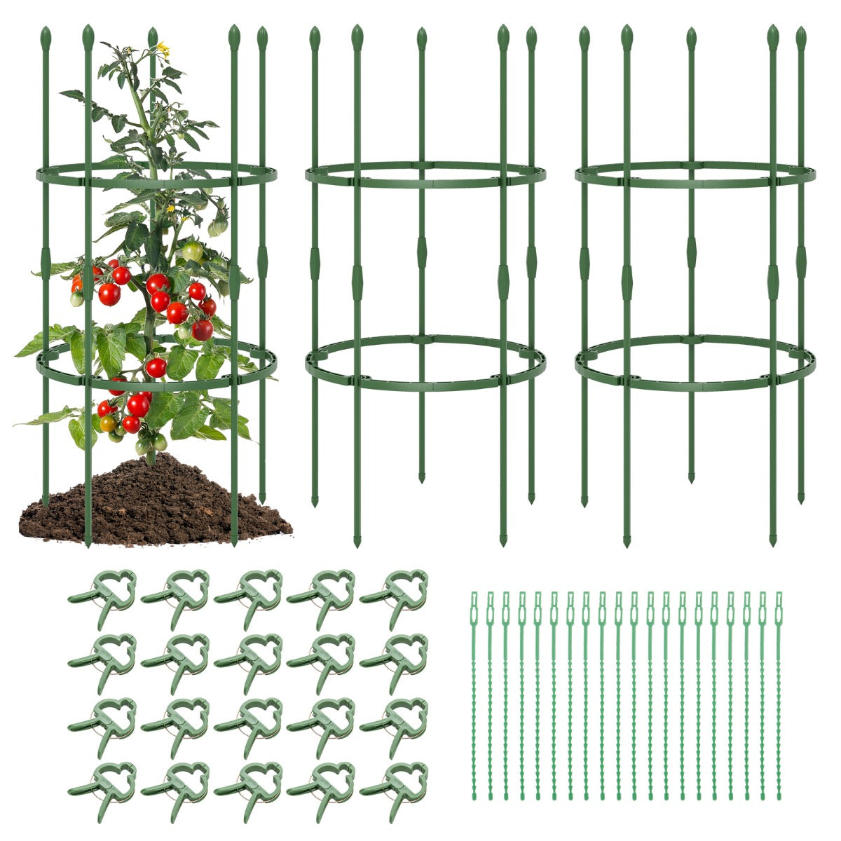 LIVSK Tuinprieeltjes Set - Verstelbaar voor Klimplanten - Roestbestendig - Eenvoudige Installatie - 50 x 102 cm - Groen