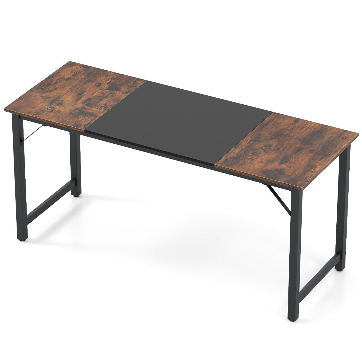 Livsk costway set van 4 bureaustoelen en industrieel bureau conferentiestoelen met gaasbekleding en computerbureau 1 1