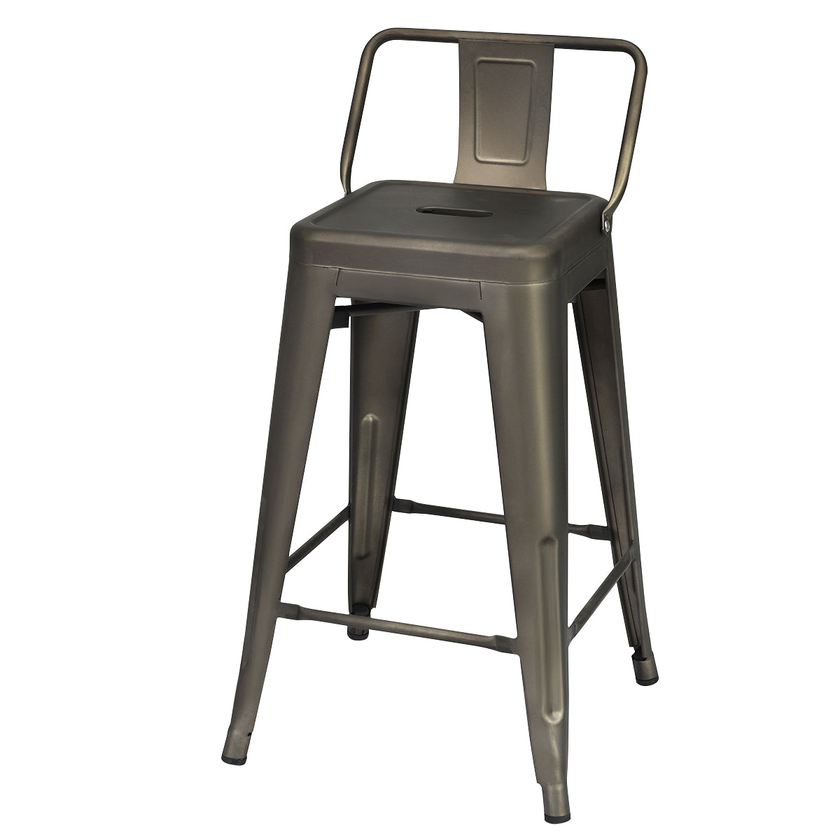LIVSK Set van 4 Metalen Stoelen - Hoogwaardig Roestbestendig Metaal - Ergonomische Rugleuning - Draagvermogen 150 kg - Zwart
