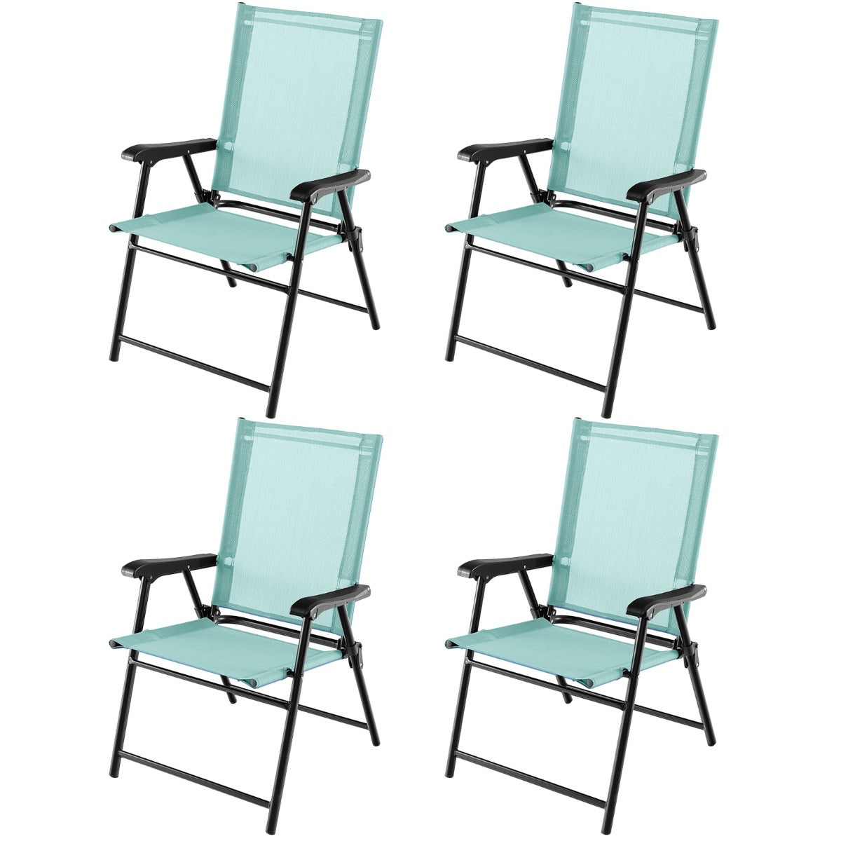 LIVSK Opvouwbare Terrasstoelen - Lichtgewicht & Draagbaar - Ademend Stof - Stevig Metalen Frame - Draagvermogen 150 kg -