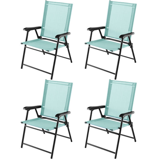 LIVSK Opvouwbare Terrasstoelen - Lichtgewicht & Draagbaar - Ademend Stof - Stevig Metalen Frame - Draagvermogen 150 kg -