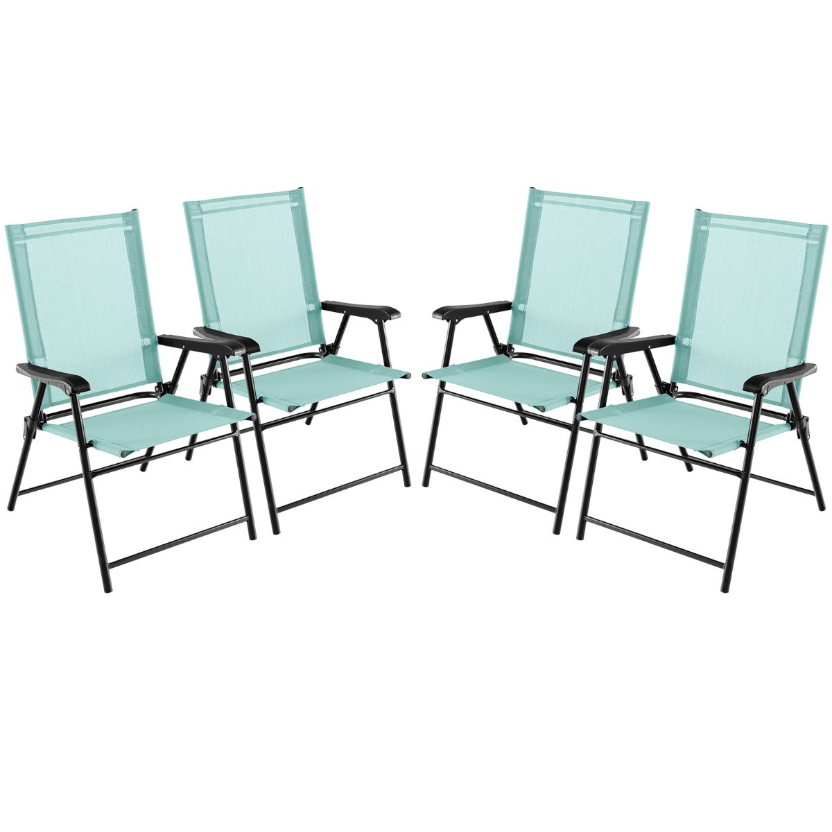 LIVSK Opvouwbare Terrasstoelen - Lichtgewicht & Draagbaar - Ademend Stof - Stevig Metalen Frame - Draagvermogen 150 kg -