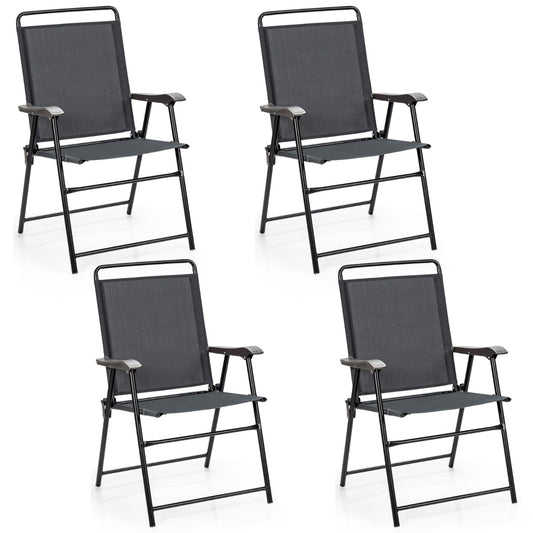 LIVSK Opvouwbare Tuinstoelen Set - Robuust Metalen Frame - Ademend - Antislip - Tot 150 kg - Grijs