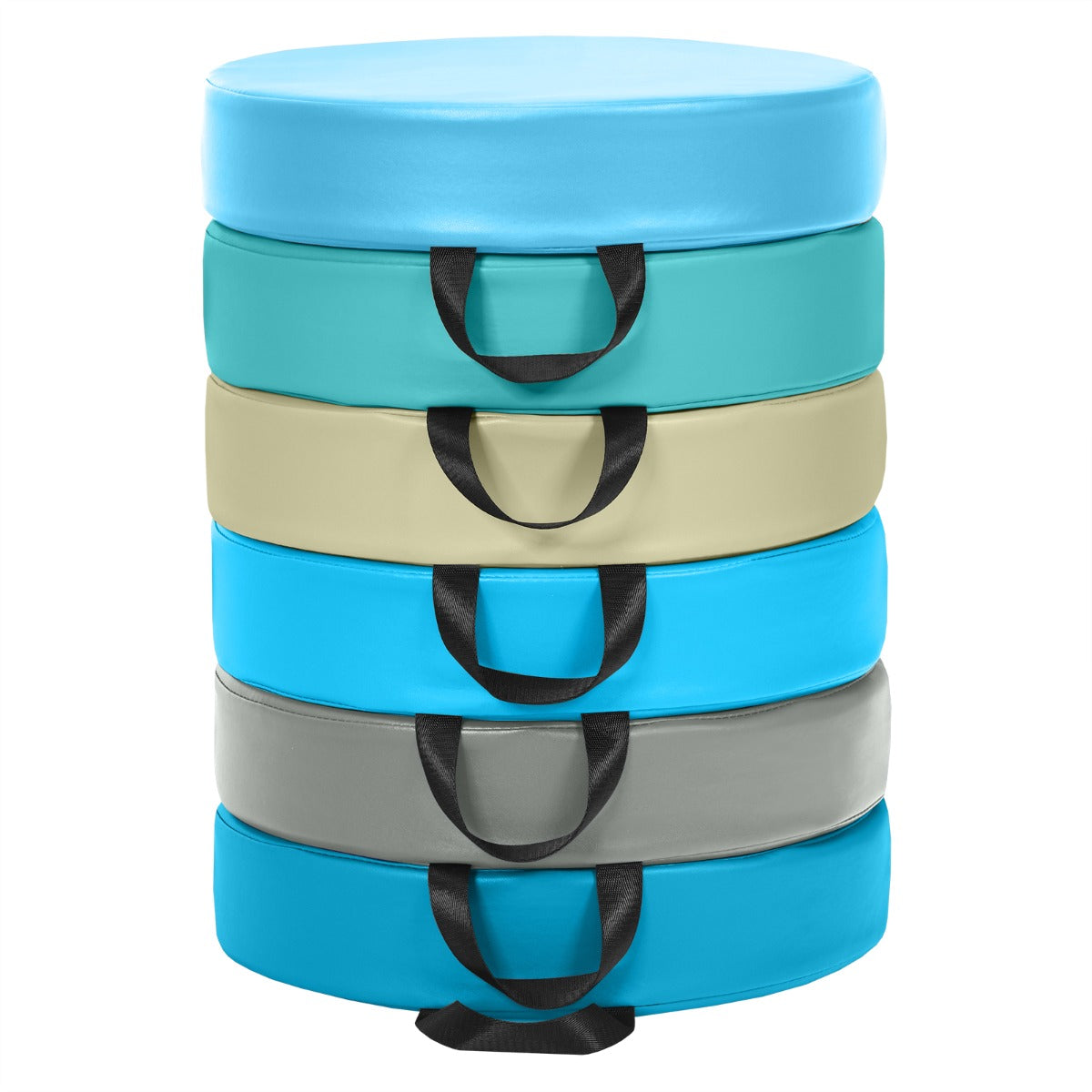 LIVSK Veelkleurige Kinderstoelkussens - Hoogwaardige Niet-giftige PU - Waterdicht - Ergonomische Handgrepen - 38 x 38 x 8 cm -