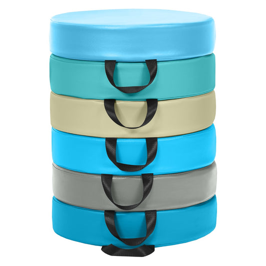 LIVSK Veelkleurige Kinderstoelkussens - Hoogwaardige Niet-giftige PU - Waterdicht - Ergonomische Handgrepen - 38 x 38 x 8 cm -