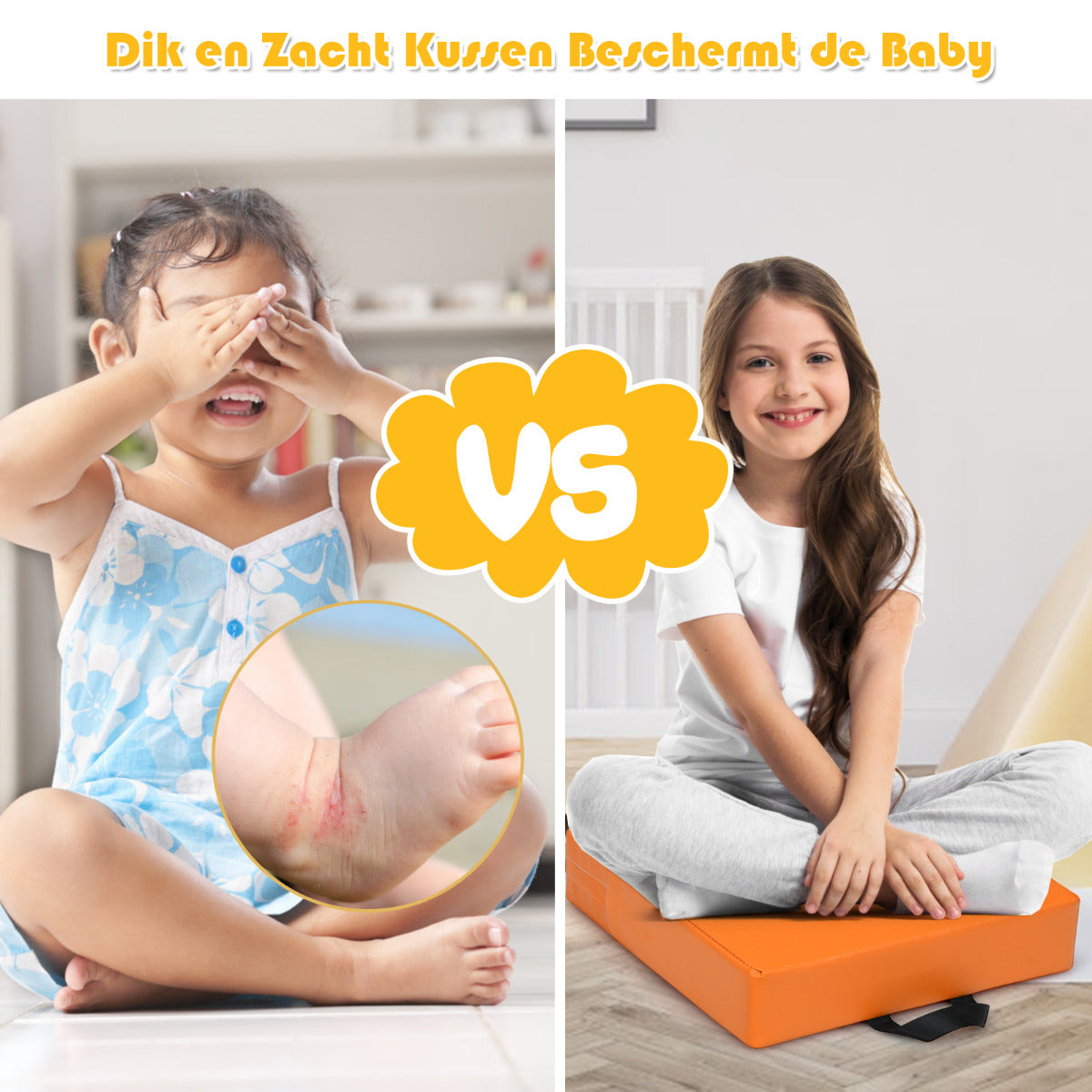 LIVSK 6-delige Foam Vloerkussens - Waterdicht en Slijtvast - Ergonomische Handgrepen - Voor Kinderen - Rood, Oranje, Geel, Groen,