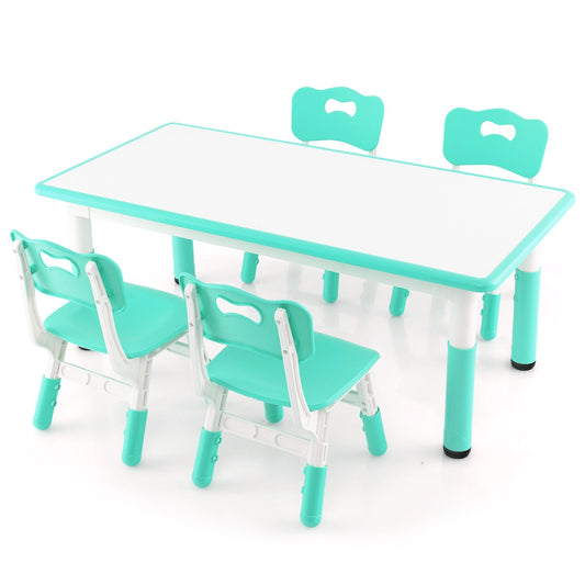 LIVSK Kindertafel en Stoelen Set - Verstelbaar met Graffiti Bord - Ergonomisch en Stapelbaar - Voor Kinderen -