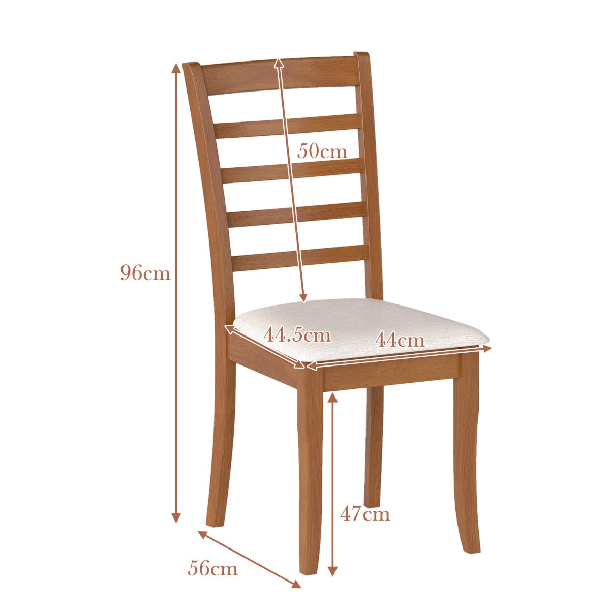 LIVSK Set van 2 Eetkamerstoelen - Ergonomisch Ontwerp - Zachte Kussens - Houten Frame tot 150 kg - Beige/Zwart