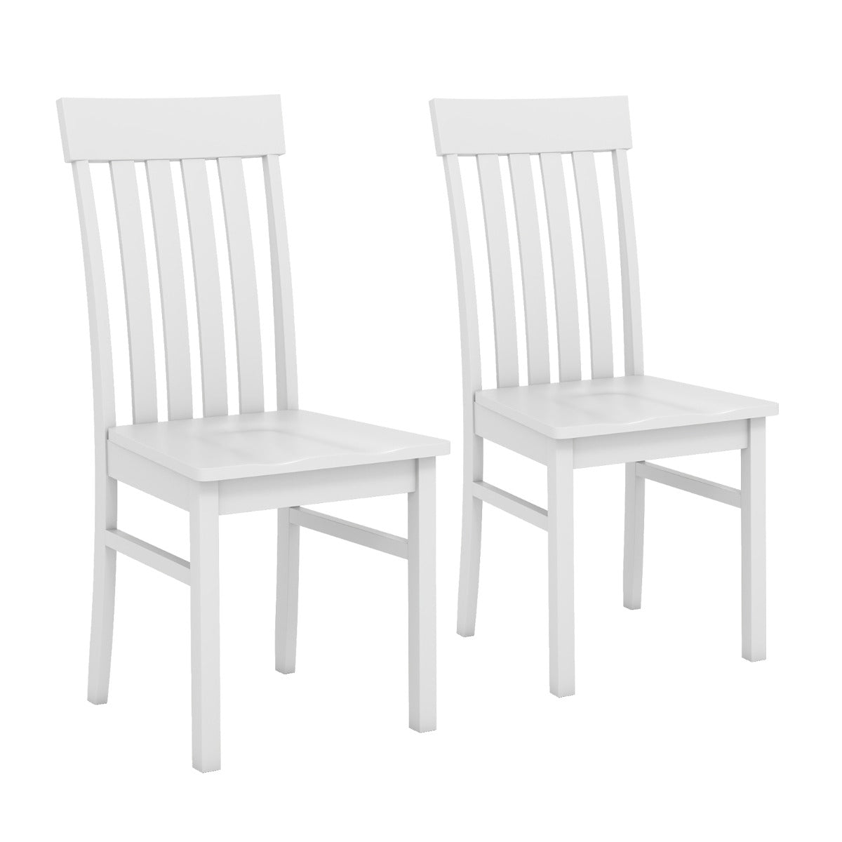 LIVSK Eetkamerstoelen Set van 2 - Ergonomisch Design - Duurzaam Rubberhout - Tot 150 kg - Wit