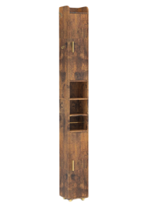 LIVSK Hoge Badkamerkast - Toiletpapierhouder - Verstelbare Planken - Ruimtebesparend - 20 x 20 x 179 cm - Vintage