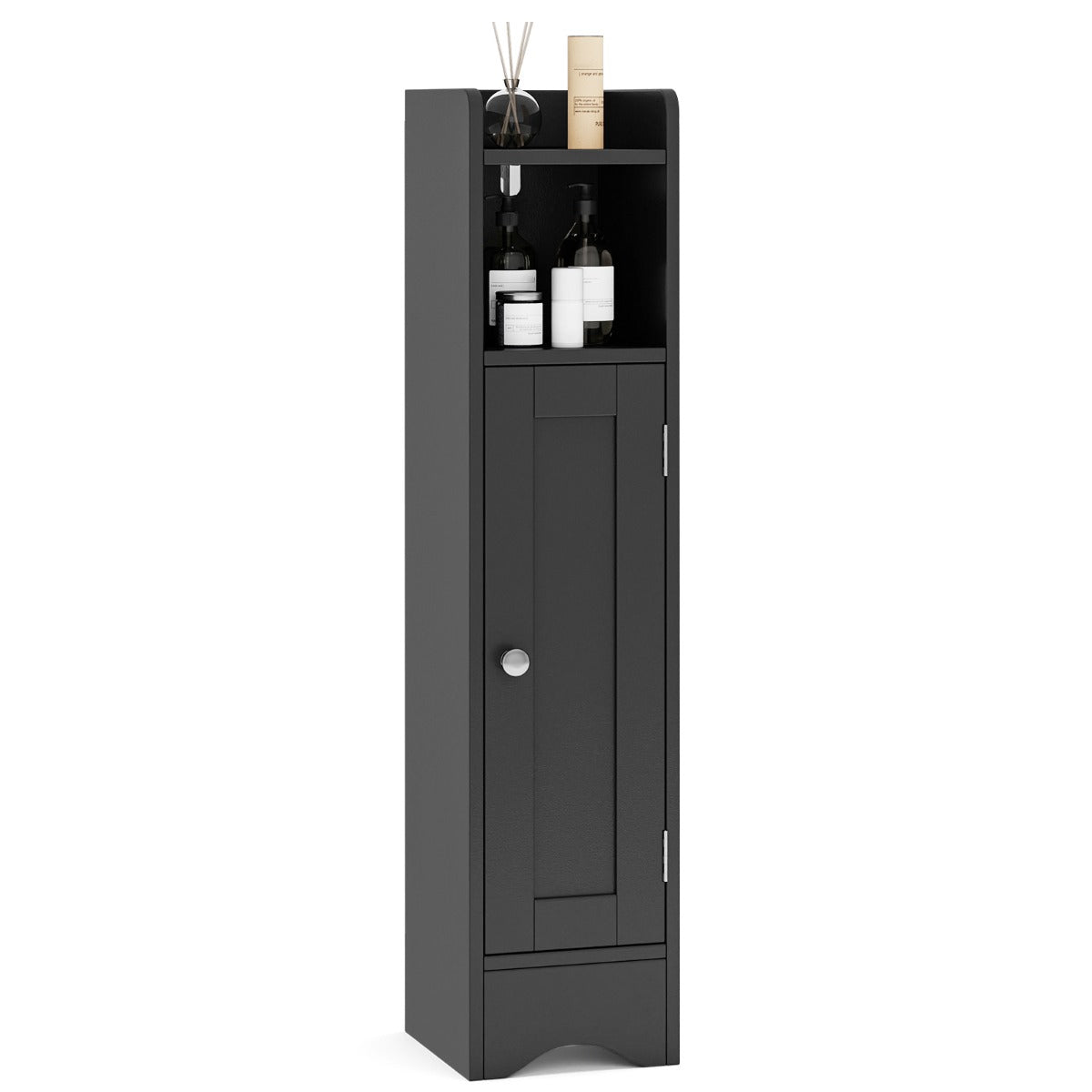 LIVSK Toiletpapierkast - Compact en Slim Ontwerp - Verstelbare Planken - Anti - Kantel Beveiliging - Geschikt voor Smalle Ruimtes