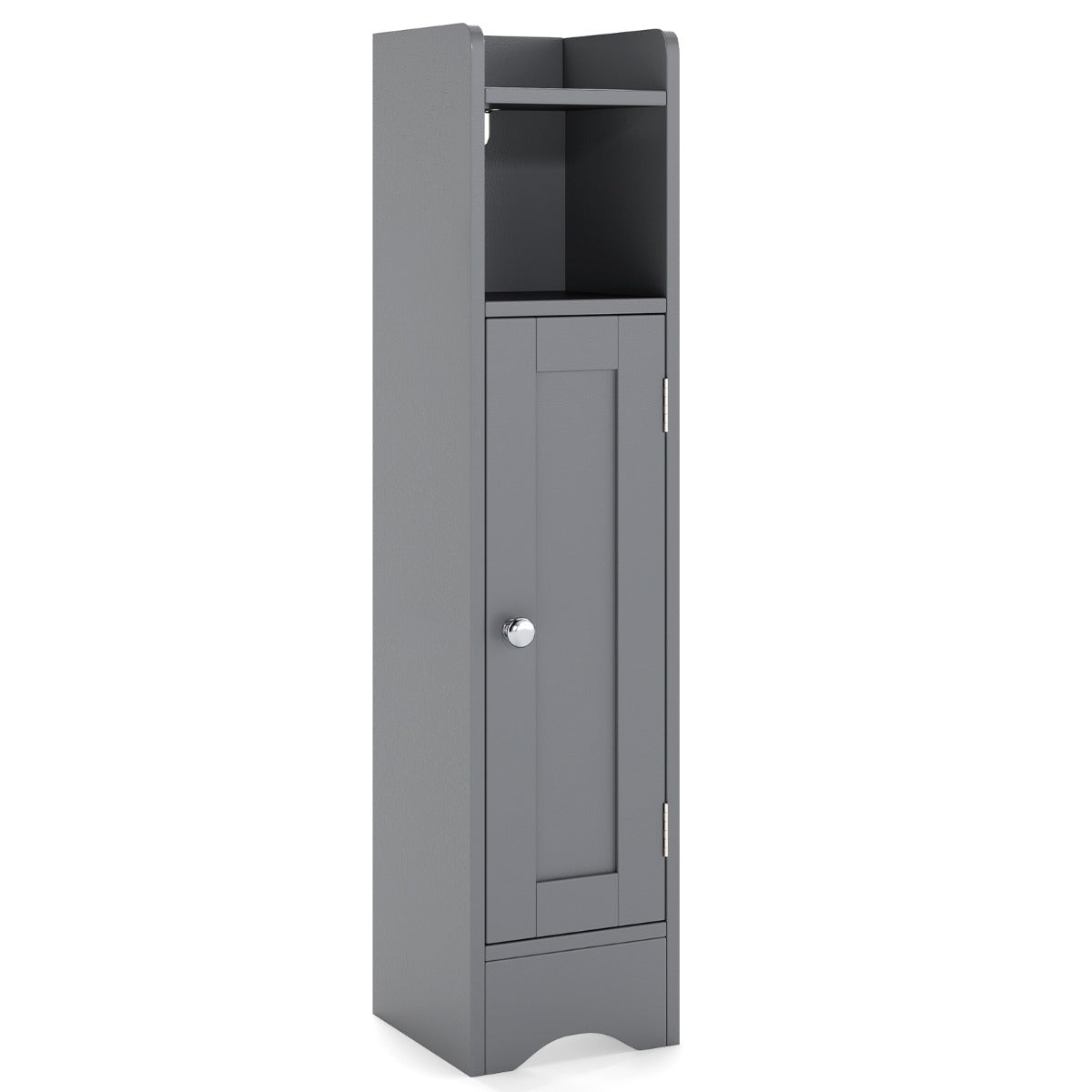 LIVSK Toiletpapierkast met Verstelbare Planken - Smal Design voor Nauwe Hoeken - Stabiel en Veilig - Grijs