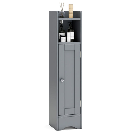 LIVSK Toiletpapierkast met Verstelbare Planken - Smal Design voor Nauwe Hoeken - Stabiel en Veilig - Grijs