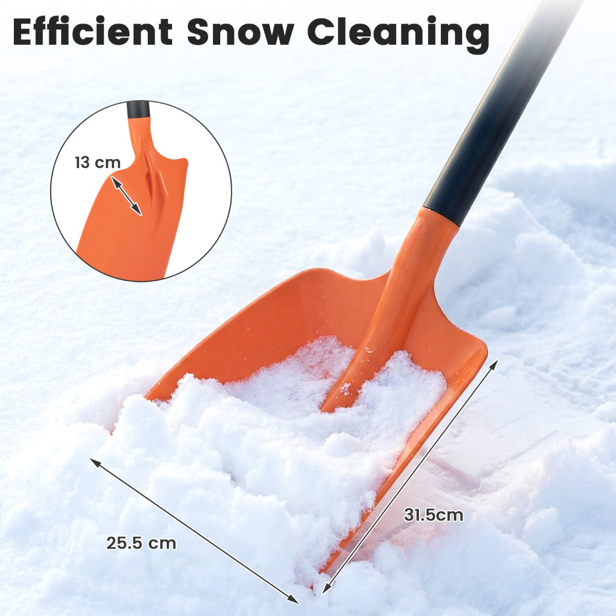 Livsk costway sneeuwschuiver draagbare transferschuiver 09 kg lichte sneeuwschuiver met robuuste aluminium steel en ergonomische handgreep 2