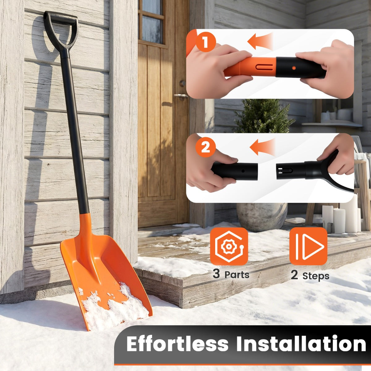 Livsk costway sneeuwschuiver draagbare transferschuiver 09 kg lichte sneeuwschuiver met robuuste aluminium steel en ergonomische handgreep 6