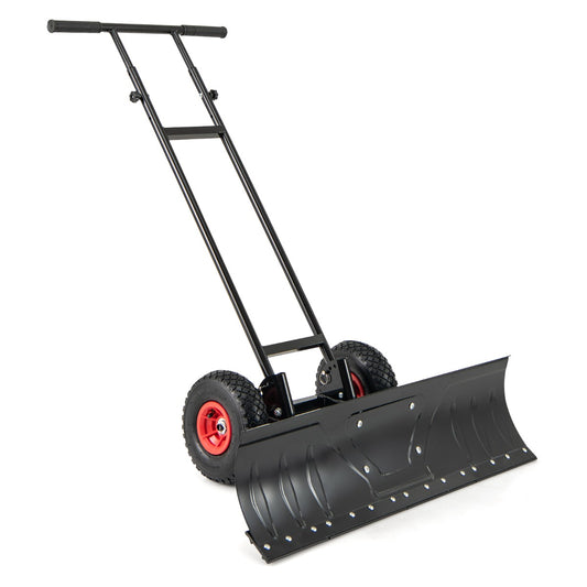 LIVSK Sneeuwschuiver met Wielen - 91,5 cm Breed Blad - Ergonomische Handgreep met Verstelbare Hoogtes - Zwart