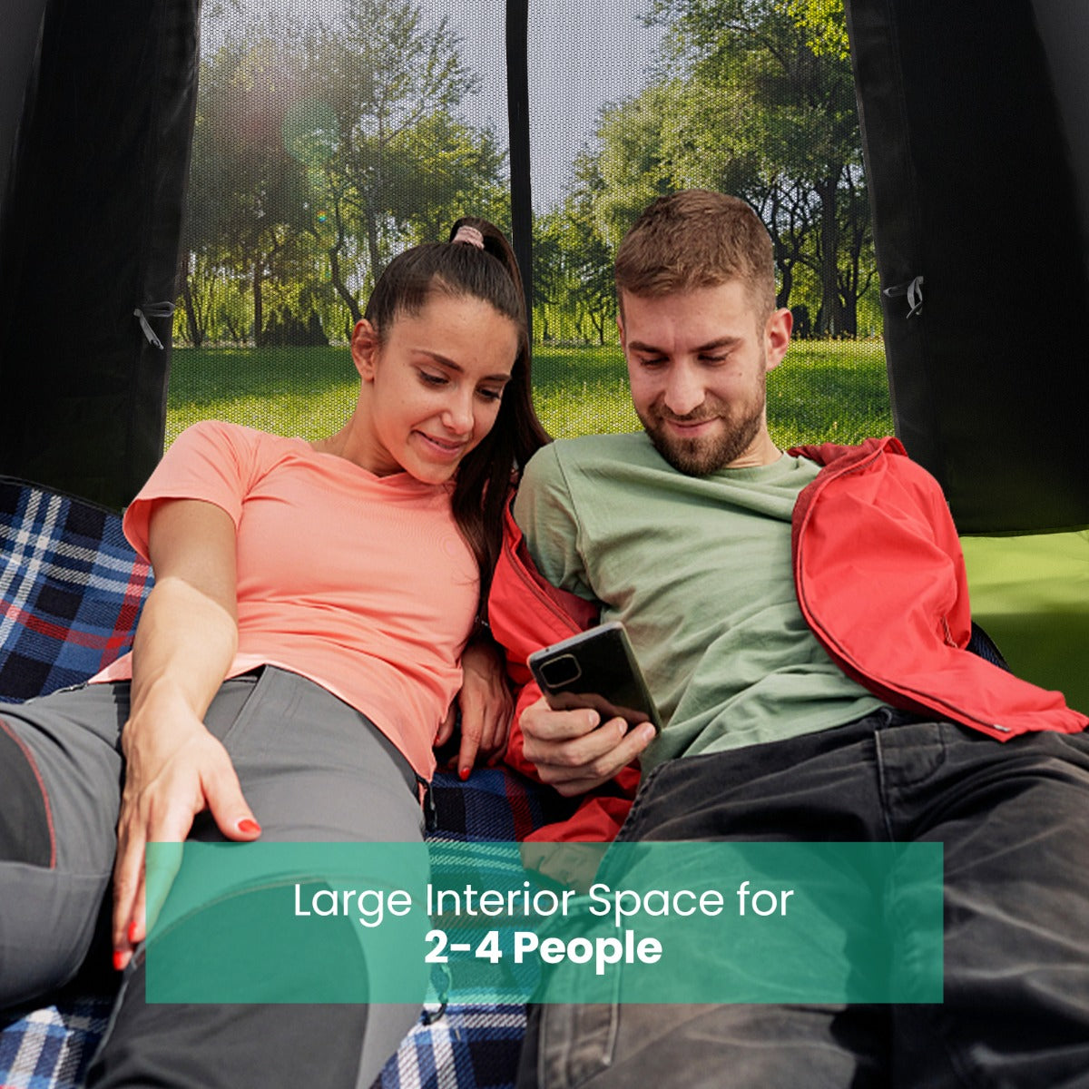Livsk costway snel op te zetten pop up tent met afneembare luifel twee gaasramen en twee deuren met ritssluiting inclusief draagtas 3