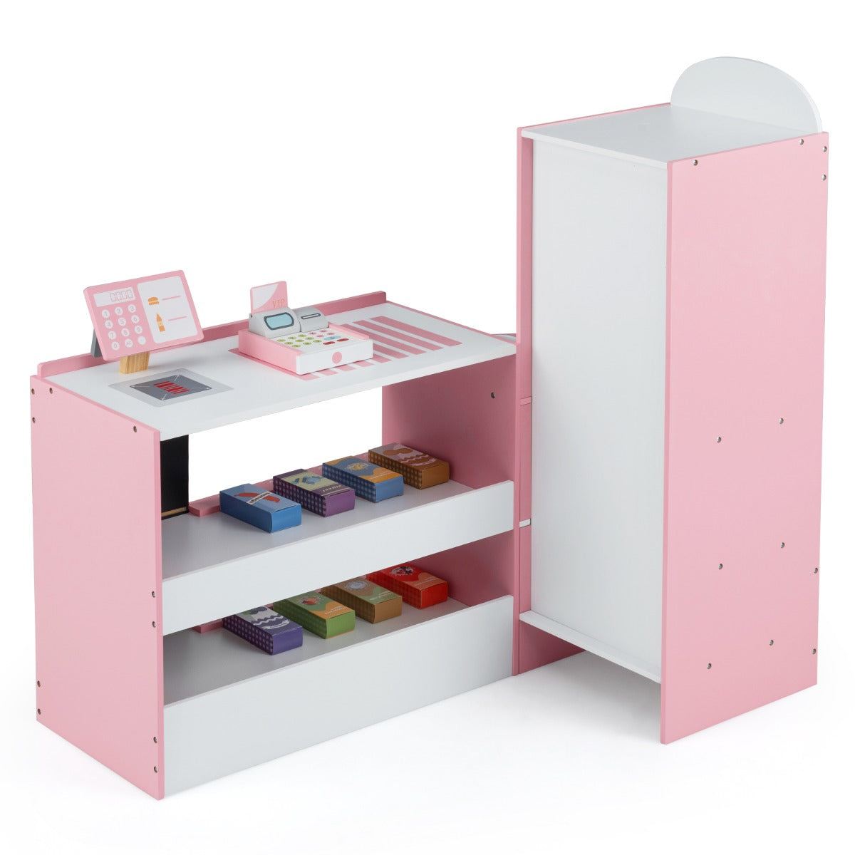 Livsk costway speelgoedwinkel voor kinderen van 3 tot 8 jaar met een breed assortiment aan accessoires 2 2