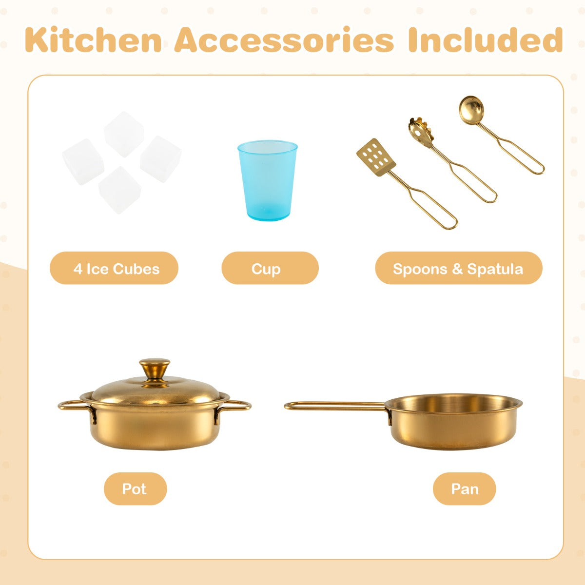 Livsk costway speelkeuken om mee te spelen keukenspeelset voor peuters met bord 82 x 24 x 80 cm wit 2