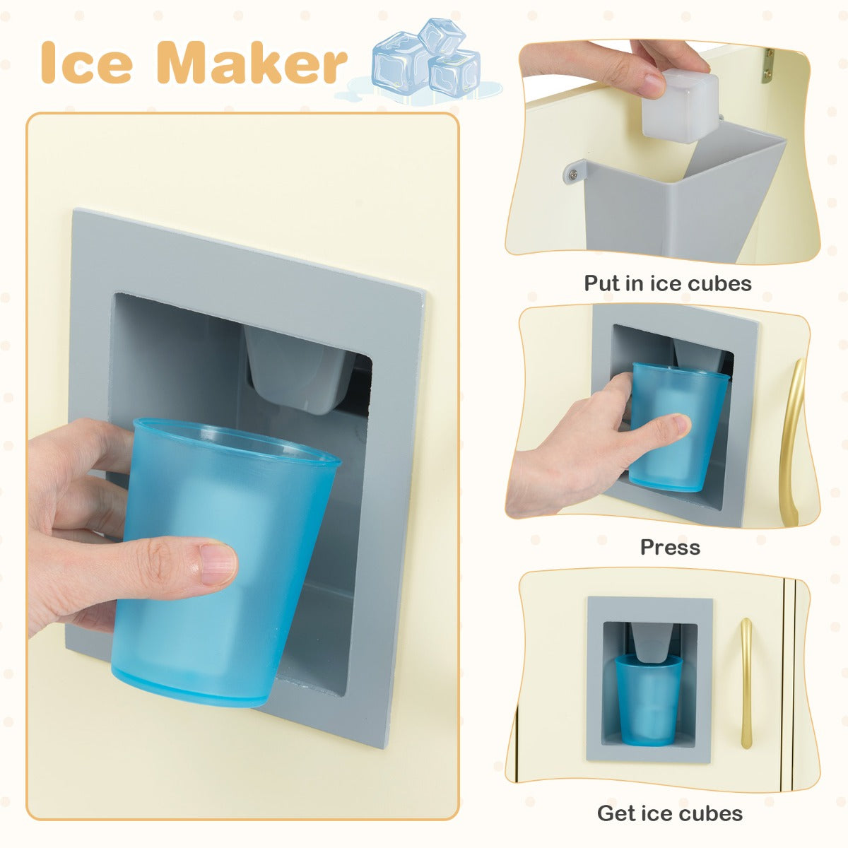 Livsk costway speelkeuken om mee te spelen keukenspeelset voor peuters met bord 82 x 24 x 80 cm wit 3