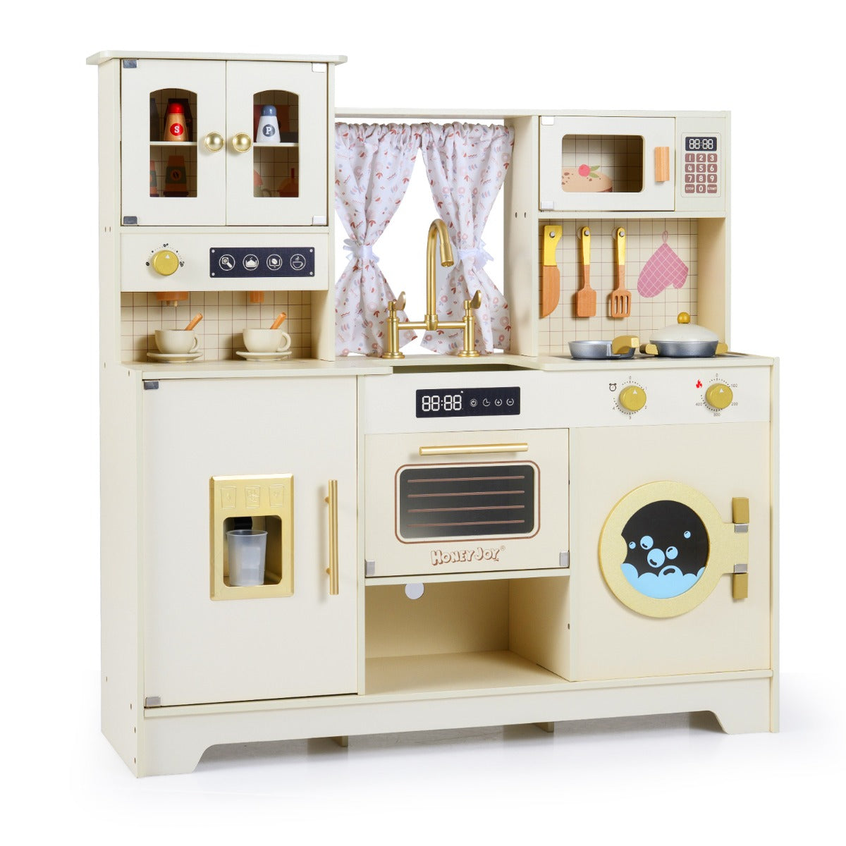 Livsk costway speelkeuken voor kinderen compleet met 14 accessoires