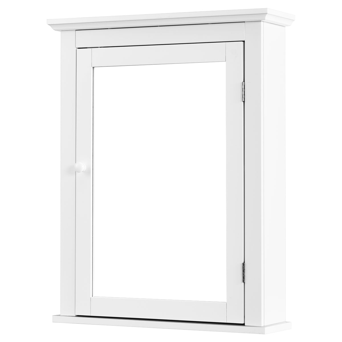 LIVSK Wandgemonteerde Spiegelkast - Moderne Witte Afwerking - 2 Planken - Vochtbestendig - Eenvoudig te Monteren - 56 x 15 x 69,5
