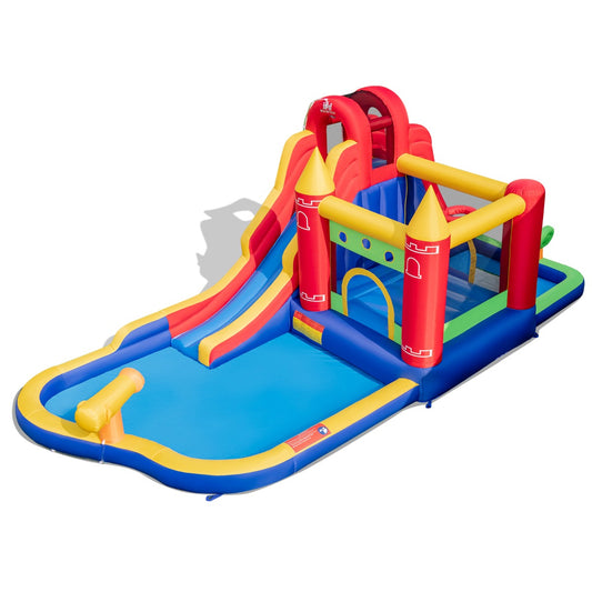 LIVSK 9-in-1 Opblaasbaar Springkasteel - Waterglijbaan - Inclusief 50 Ballen - Veilig en Duurzaam - 624 x 270 x 235 cm -