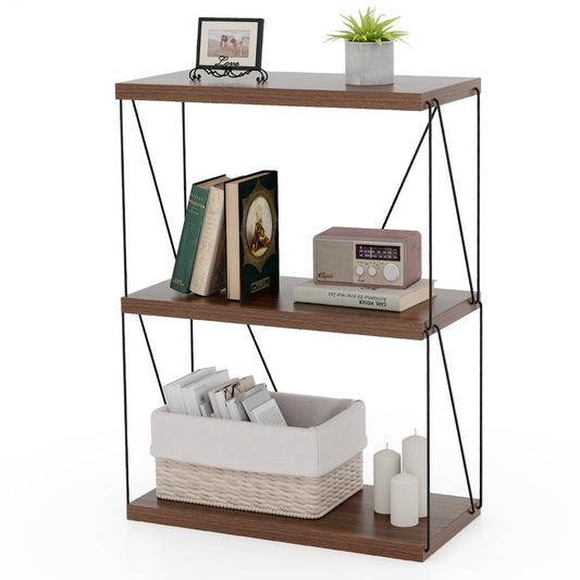 LIVSK Industrieel Boekenkast Opbergrek - Stevig Metalen Frame - Ruimtebesparend - Eenvoudige Installatie - 61 x 29,5 x 82 cm -