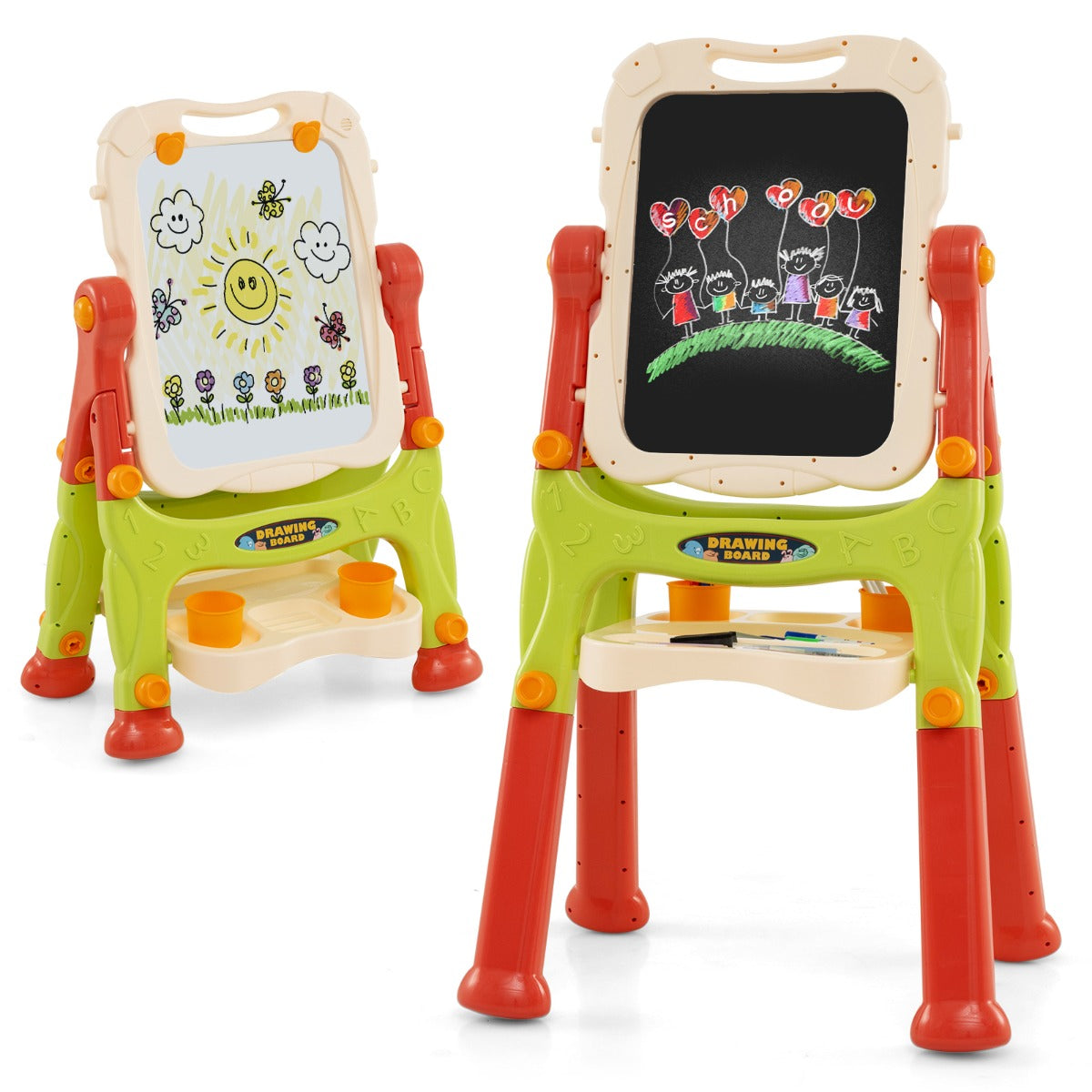 LIVSK Magnetisch 2-in-1 Teken- en Magneetbord - Verstelbaar en Draaibaar - Veilig PP-materiaal - Voor Kinderen - Multicolor