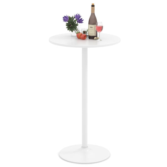 Livsk costway staande tafel o 60 cm 2 in 1 bartafel en eettafel in hoogte verstelbaar 56 1015 cm ronde kleine eettafel wit 1 stuk