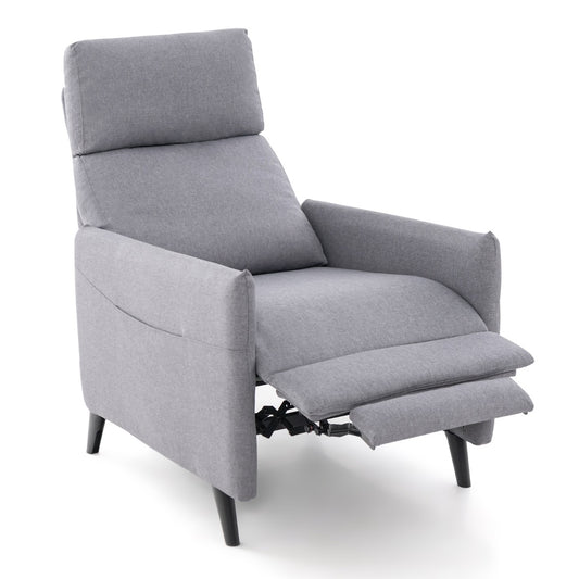 LIVSK Televisiestoel met Verstelbare Rugleuning en Voetensteun - Comfortabele Linnen Bekleding - Stabiel Ontwerp - 80 x 68 x