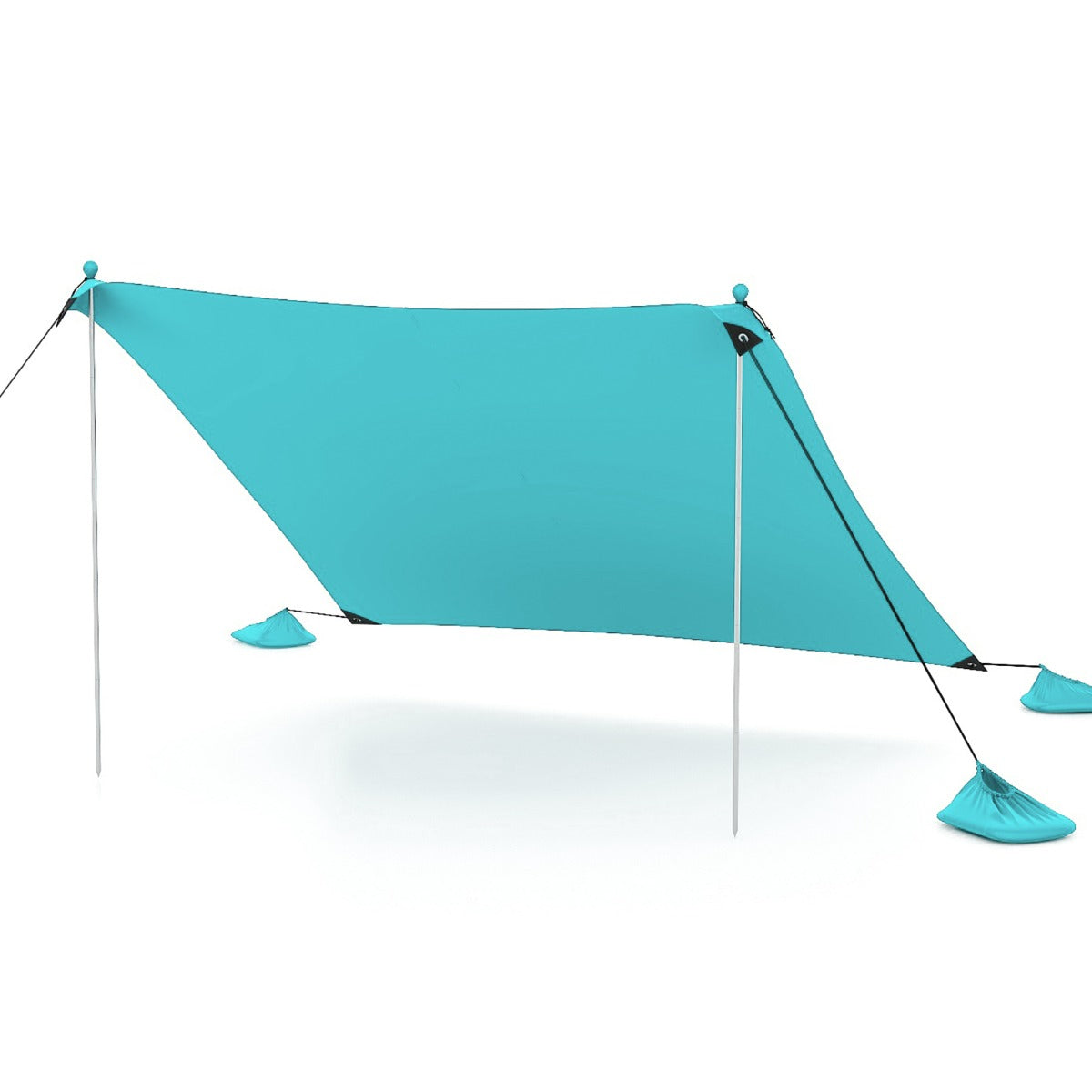 LIVSK Draagbare Strandluifel 200 x 200 cm - UPF-50+ Zonbescherming - Inclusief Haringen en Draagtas - Lichtgewicht - Turquoise