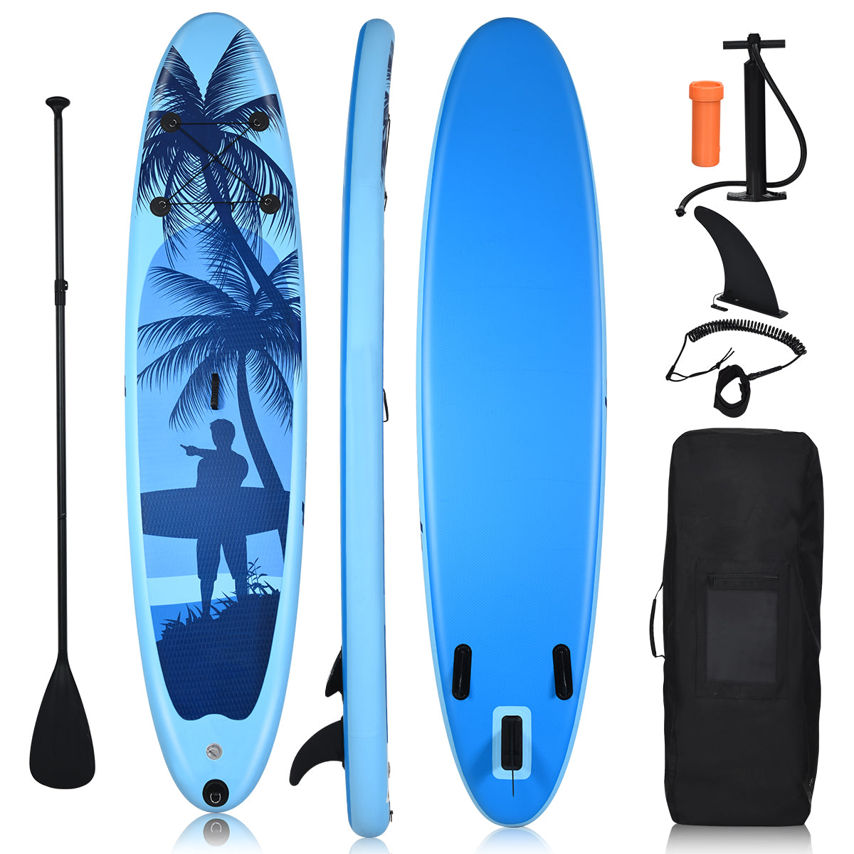 LIVSK Opblaasbaar Stand Up Paddle Board - Stabiel en Duurzaam - Antislip - Lichtgewicht - Draagvermogen 115-130 kg - Blauw