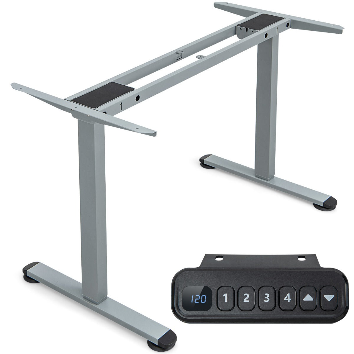 LIVSK Elektrisch Verstelbaar Bureau Frame - Dubbel Motorsysteem - Geheugenfunctie - Draagvermogen 80 kg - 72-120 cm - Zwart