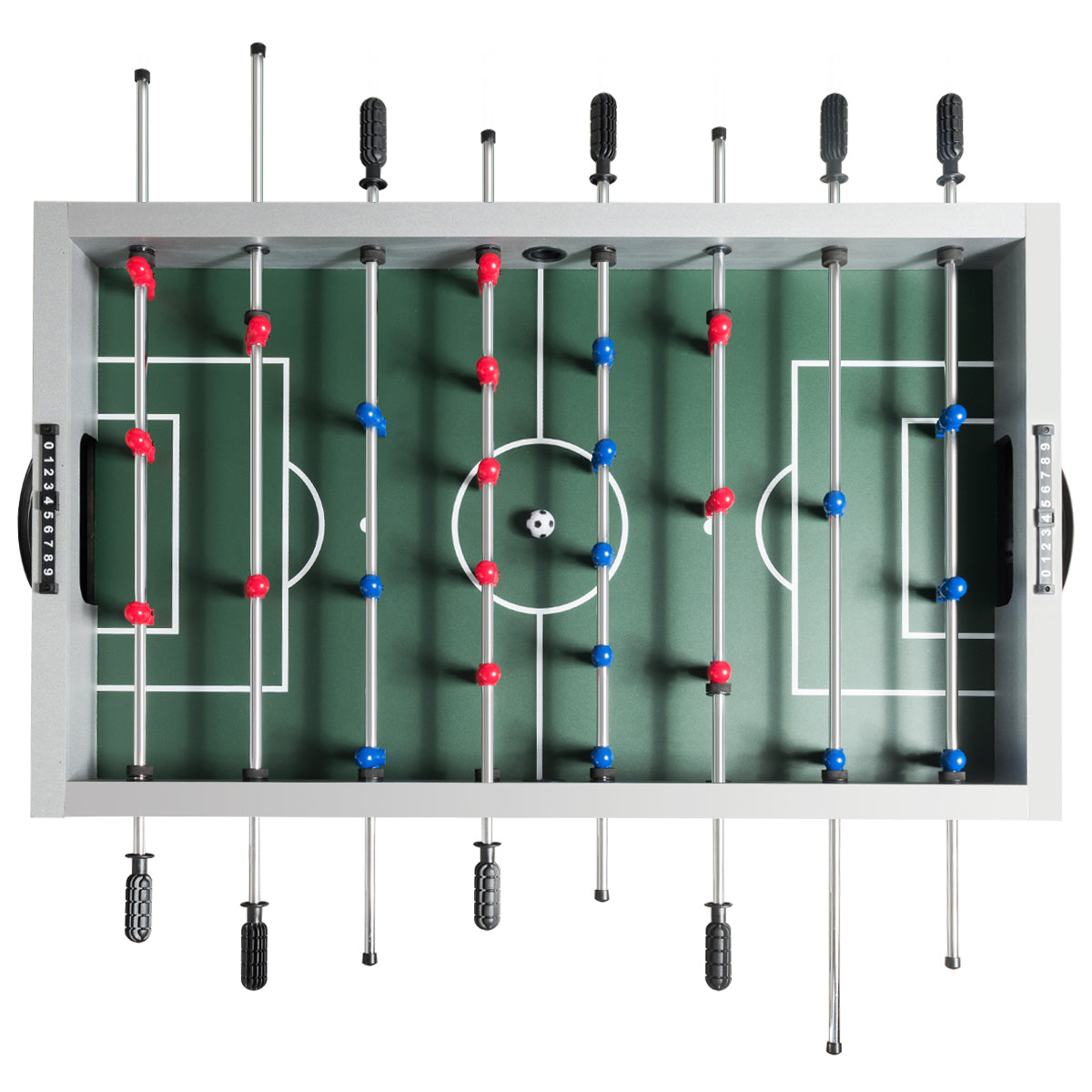 LIVSK Tafelvoetbaltafel - Wedstrijdformaat - Hoogwaardige MDF - Antislip Handgrepen - Inclusief 2 Ballen en 22 Spelers - Zwart