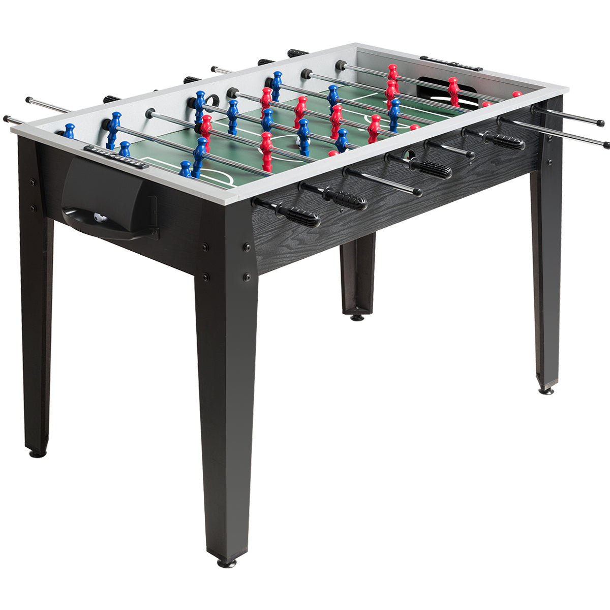 LIVSK Tafelvoetbaltafel - Wedstrijdformaat - Hoogwaardige MDF - Antislip Handgrepen - Inclusief 2 Ballen en 22 Spelers - Zwart