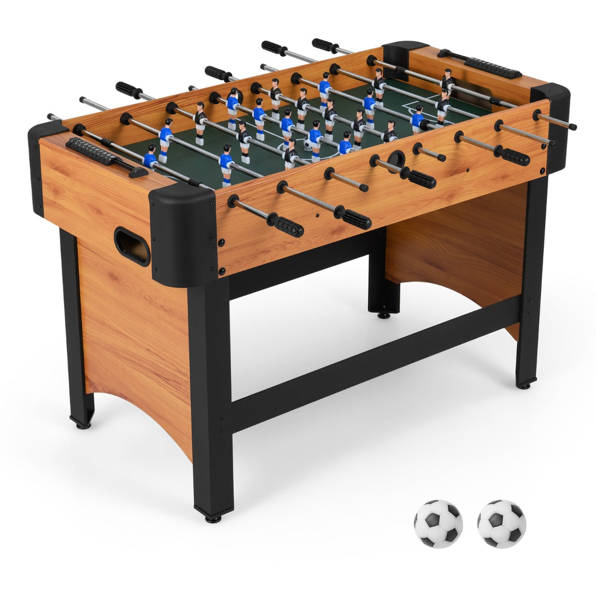 Livsk costway tafelvoetbaltafel 119 centimeter compleet met 22 spelers 2 voetballen en een uitschuifbaar scorebord naturel
