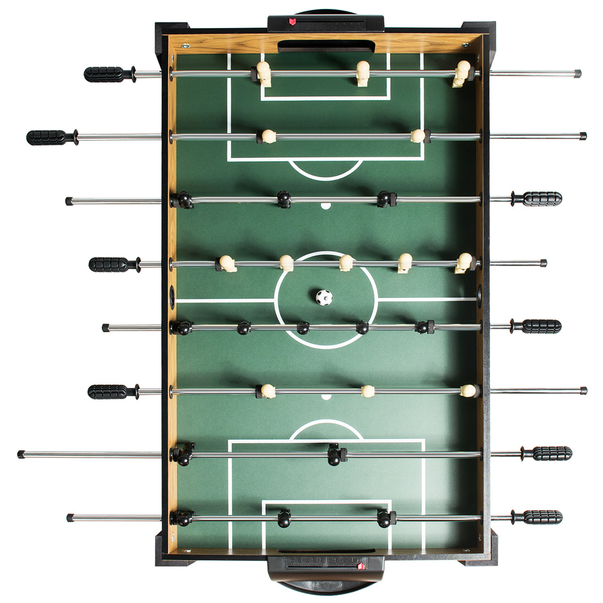 LIVSK Tafelvoetbaltafel - Stevig MDF - Antislip Handgrepen - Inclusief 2 Ballen en 22 Spelers - 122 x 61 x 79 cm - Groen