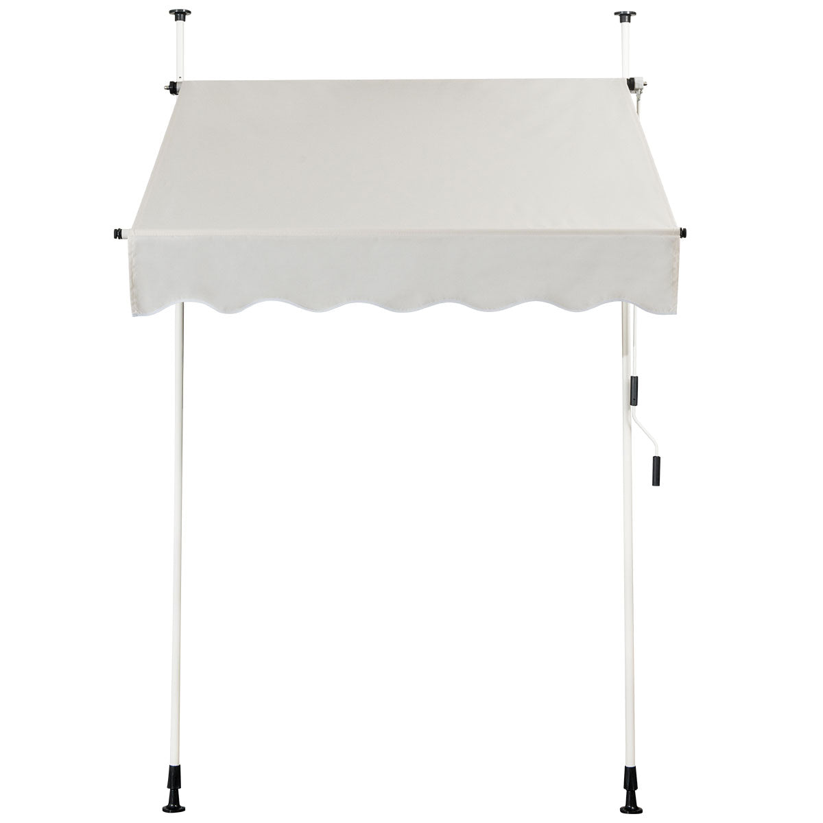 LIVSK Intrekbare Zonneluifel - Waterdicht & UV-Bestendig - Verstelbaar met Handzwengel - 150 x 120 cm - Beige