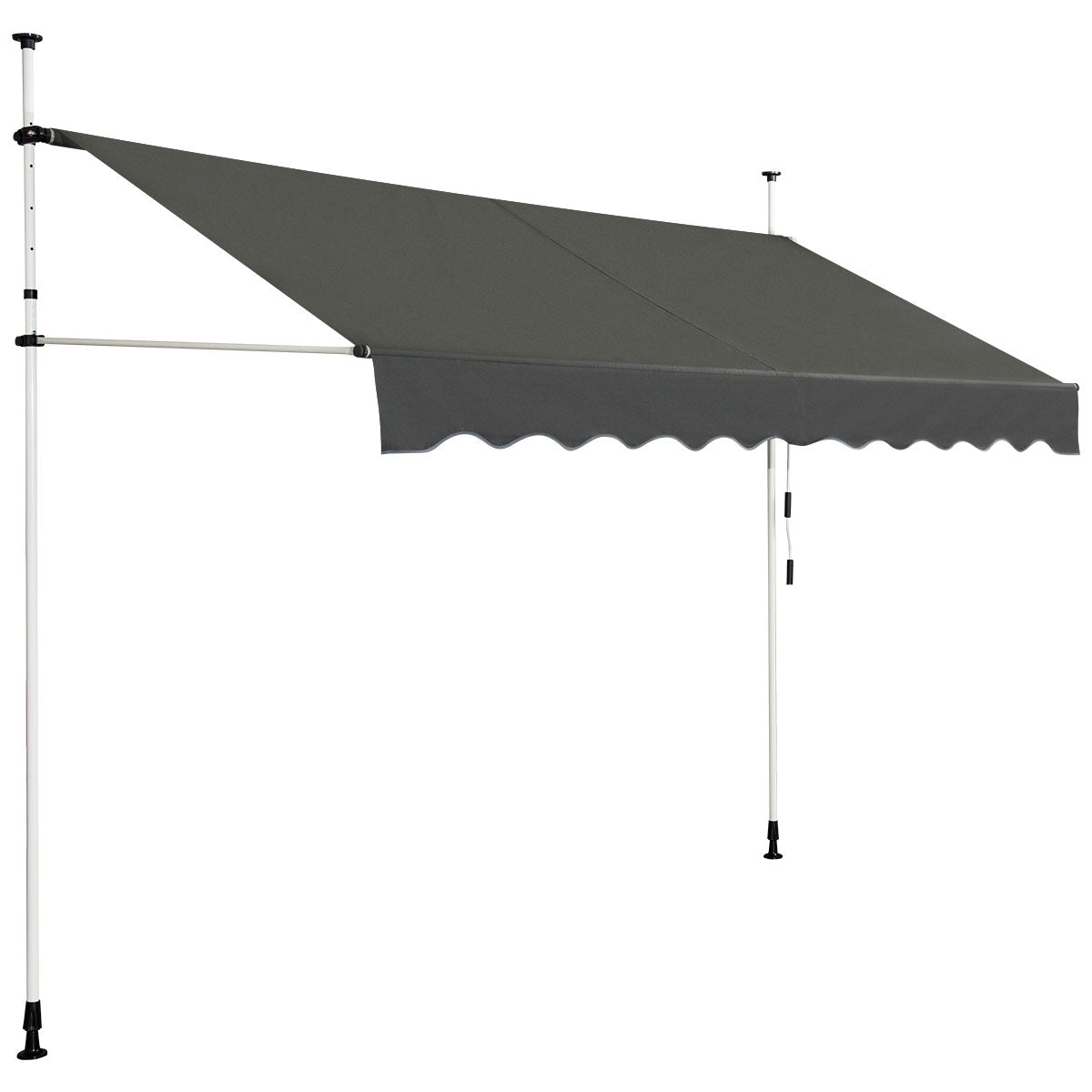 LIVSK Intrekbare Zonneluifel - Waterdicht en Verstelbaar - Lichtgewicht Aluminium - Voor Ramen en Terrassen - 300 x 120 cm - Grijs