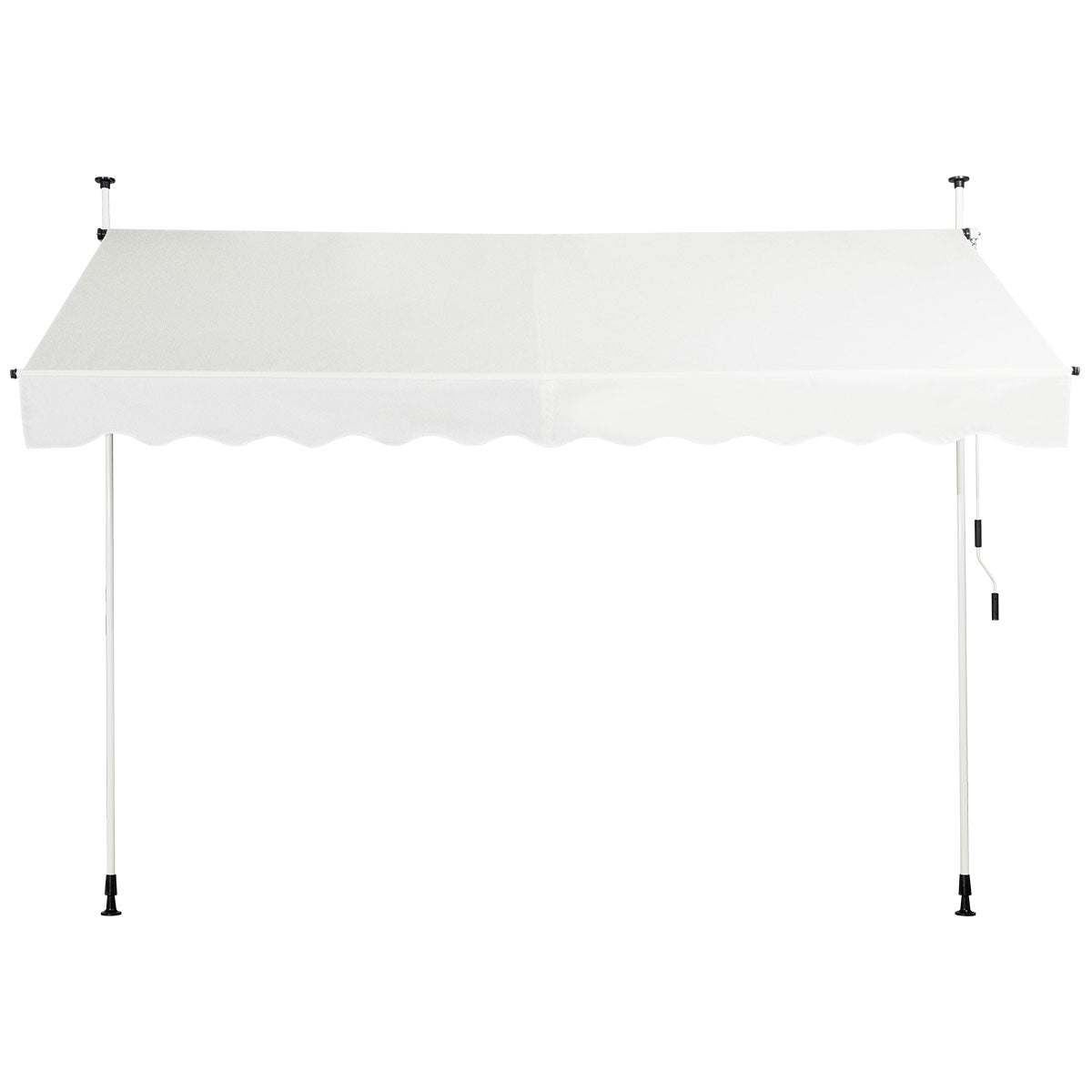 LIVSK Intrekbare Zonneluifel - Weerbestendig - Verstelbare Hoogte en Hoek - Aluminium en Oxford Stof - 300 x 120 cm - Beige