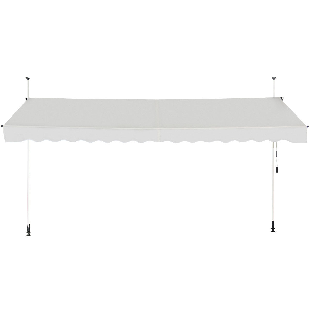 LIVSK Intrekbare Zonneluifel - Waterdicht - UV-Bestendig - Verstelbare Hoogte 200-300 cm - Aluminium en Oxford-stof - Beige